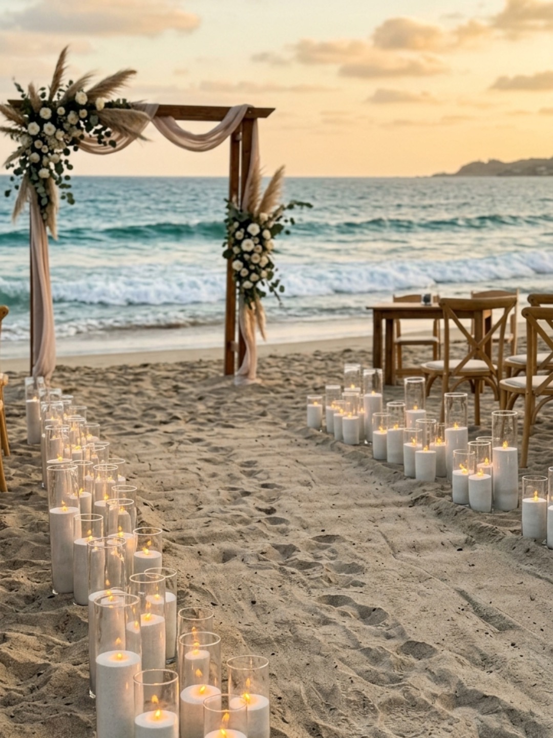 Elegant candle groupings for wedding table decor