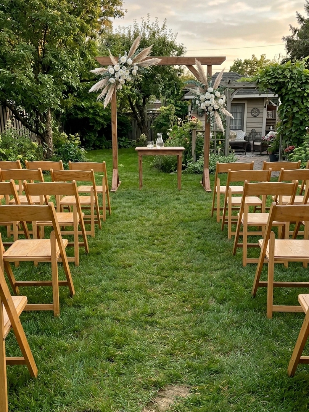 Mixed-height candle arrangement for wedding decor